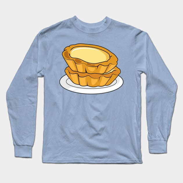 Egg tart cartoon illustration Long Sleeve T-Shirt by Miss Cartoon